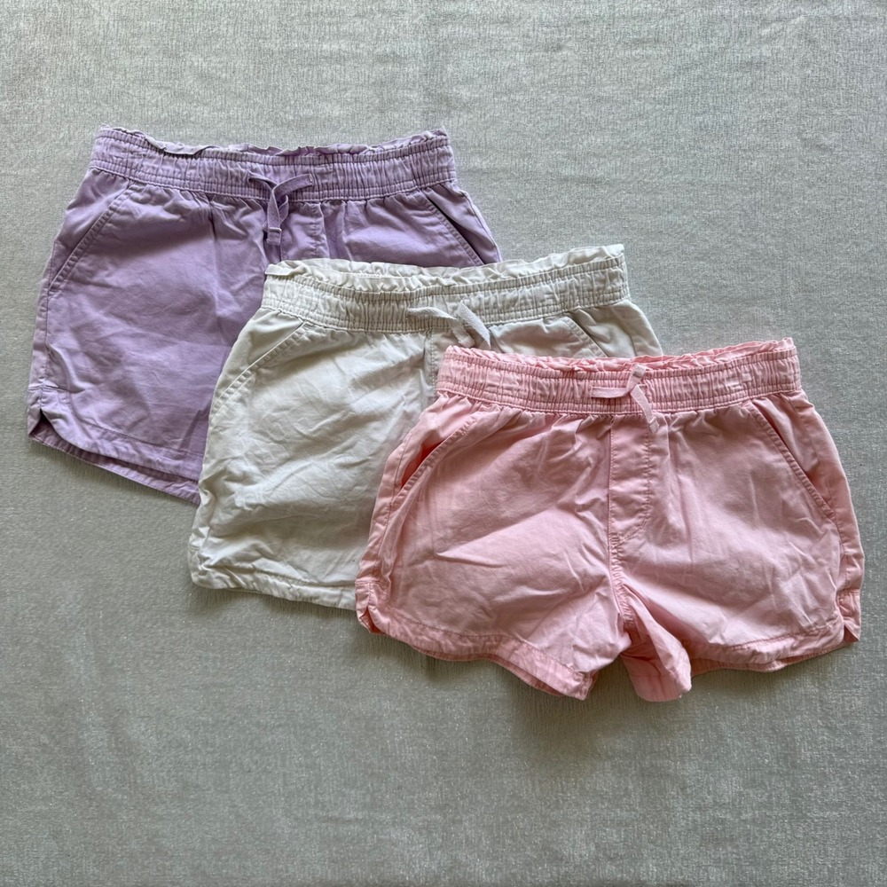 3pc Gap Kids Girls Size L 10 12 Cotton Paperbag Waist Shorts Bundle Pastel